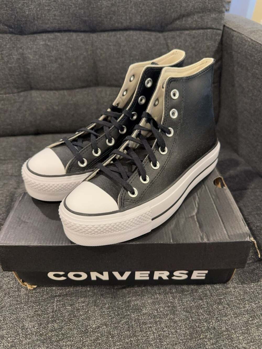 Converse Chuck Taylor All Star Lift Hi Black Platform Sneakers Women's Size 7